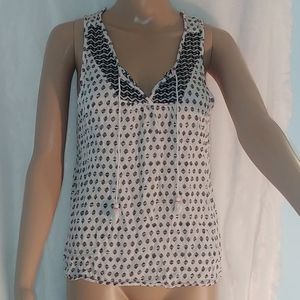 White tank with Black diamond patterns